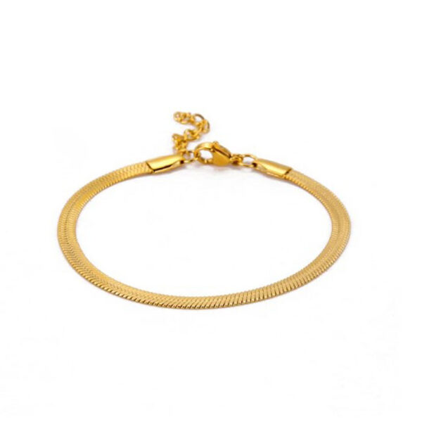 Armbandje RVS 3mm goud 20 cm