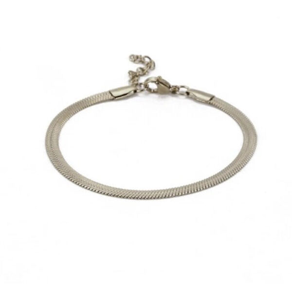 Armbandje RVS 3mm zilver 17 cm