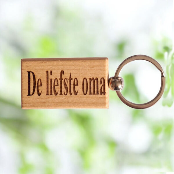 Sleutelhanger hout graveren - Afbeelding 2