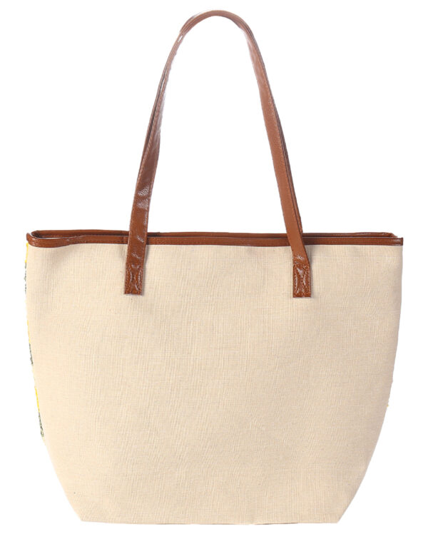 Strandtas geel/beige/groen - Afbeelding 3