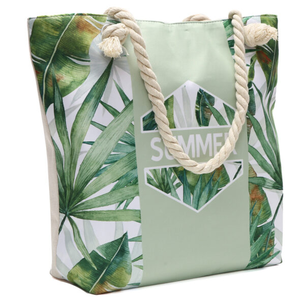 Strandtas roze groen - Afbeelding 2