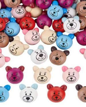 Houten beren kralen 39 X